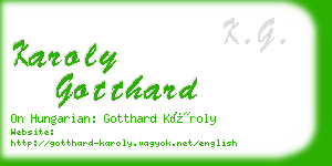 karoly gotthard business card